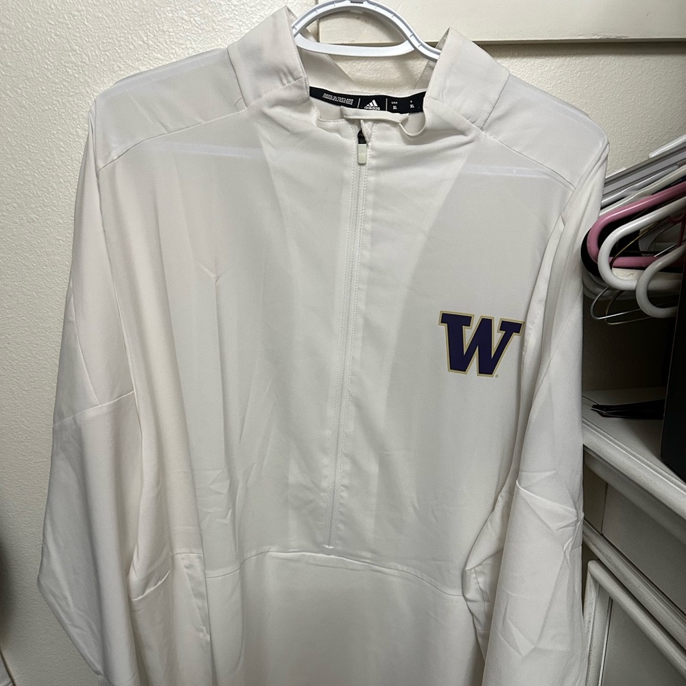 Adidas Mens 1/2 zip Washington Huskies pullover
